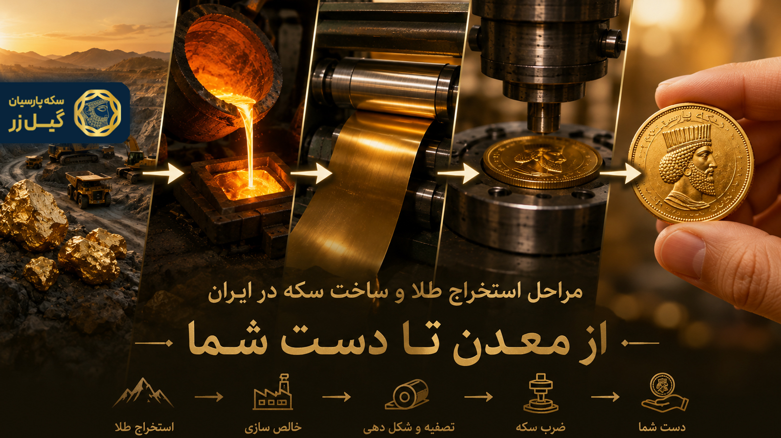 مراحل ساخت سکه پارسیان؛ از ذوب طلا تا ساخت سکه